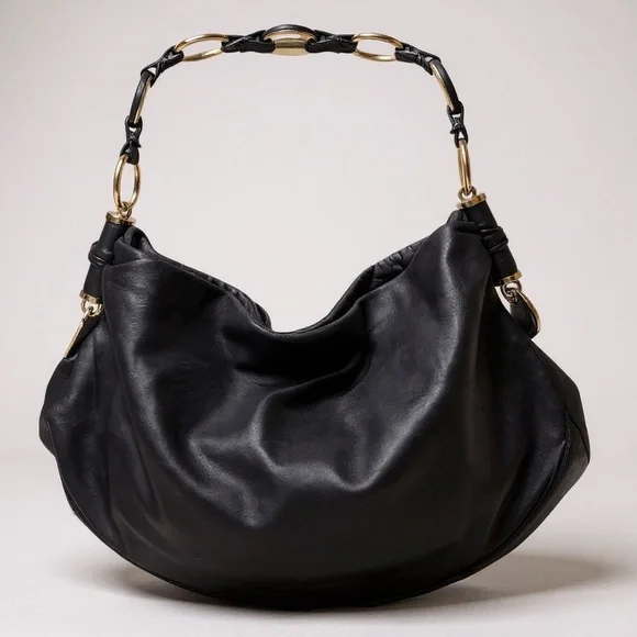 Yves Saint Laurent Vintage Mombasa Hobo Bag – Black Leather, Gold-Tone Handle - Picture 5 of 6